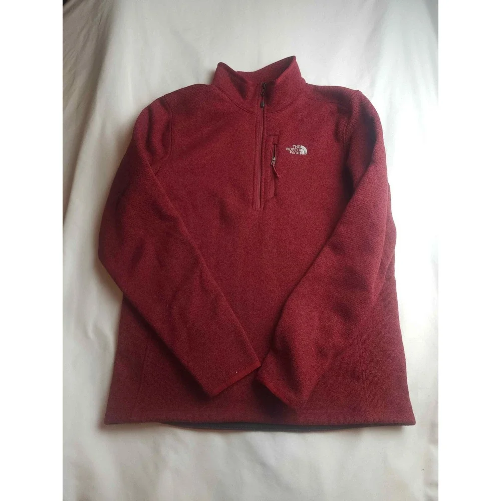 The North Face Mens Gordon Lyons 1/4 Zip Fleece Pullover Red Large
